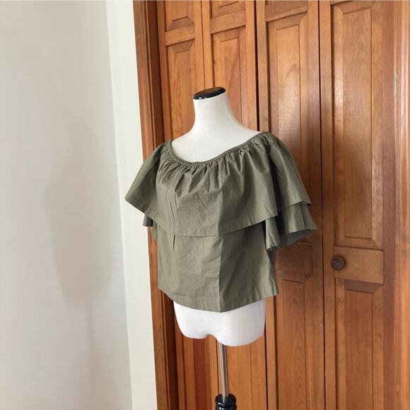 NWT Mudpie Olive Green Peasant Top, Size S - Picture 1 of 5